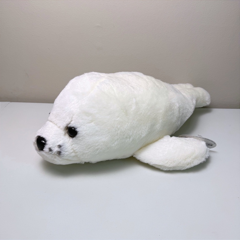 SeaWorld White Harp Seal Pup Plush Stuffed Animal soft toy 16" NWT